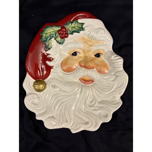 Fitz & Floyd Santa Clause Plate Cookies for Santa 9.5” x 8” Holidays Christmas - Picture 1 of 8
